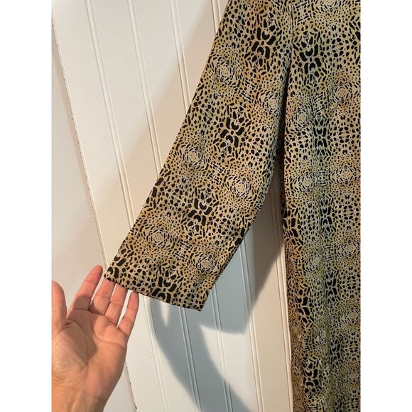 Mango Womens Leopard Print V-Neck Dress With 3/4 Sleeves Size M - Picture 4 of 9